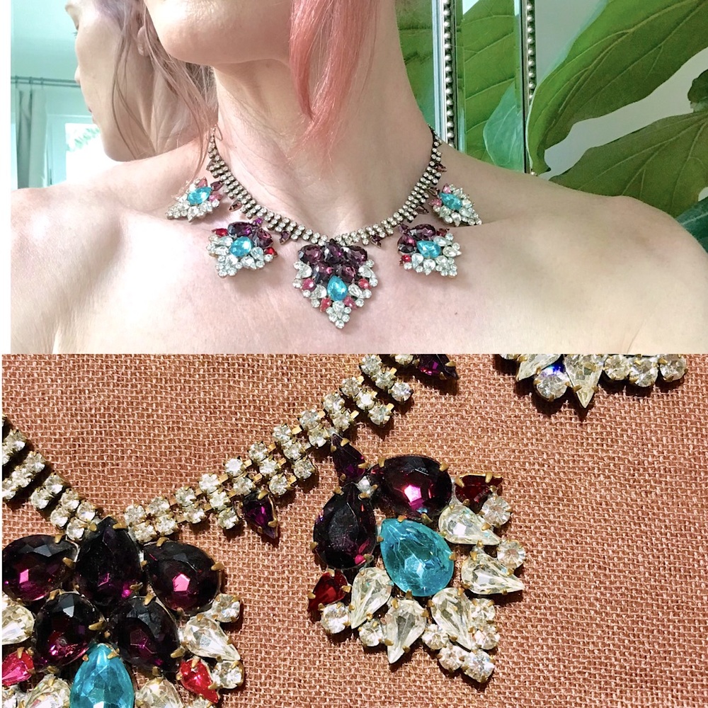 💎Lush Color One of a kind Crystal Rhinestone Necklace